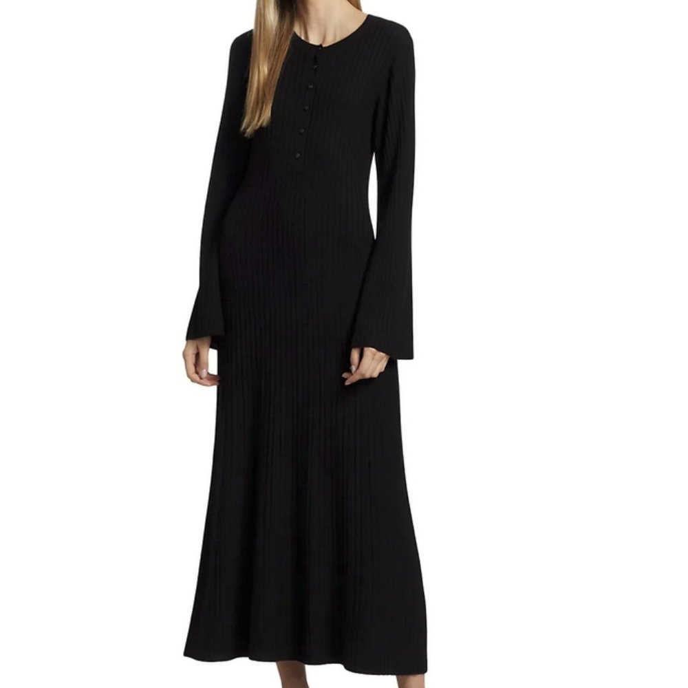 Lou Lou Studio Ribbed Cashmere Blend Knit Midi Dress XS/S